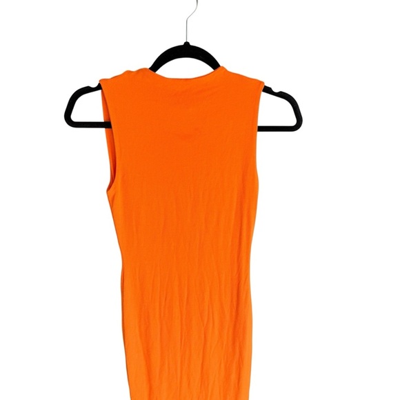 Naked Wardrobe - NWT Orange Halter Bodycon Midi Dress Sz S - Picture 4 of 8